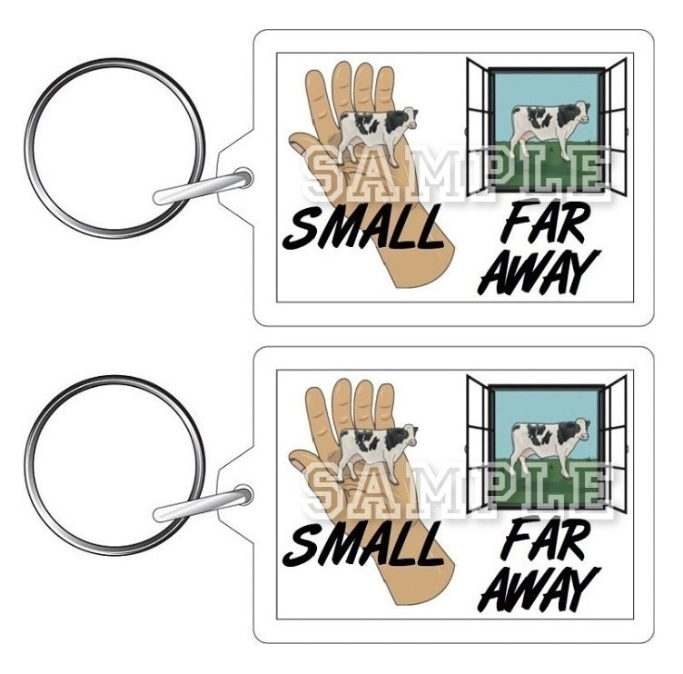 Father Ted 90's TV Series Inspired Exclusive Hand Drawn Small Far Away Artwork Keyring