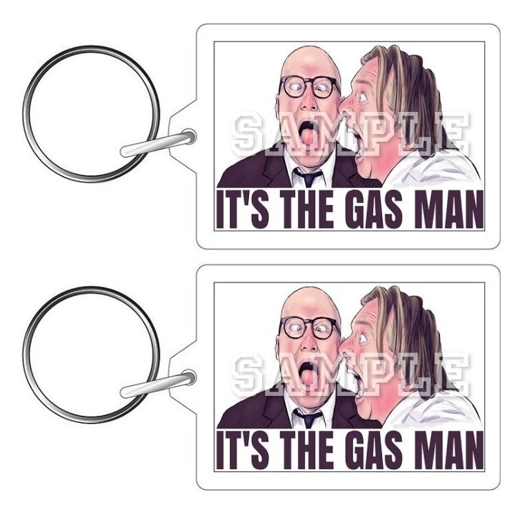 Bottom 90's TV Series It's The Gas Man Artwork Keyring