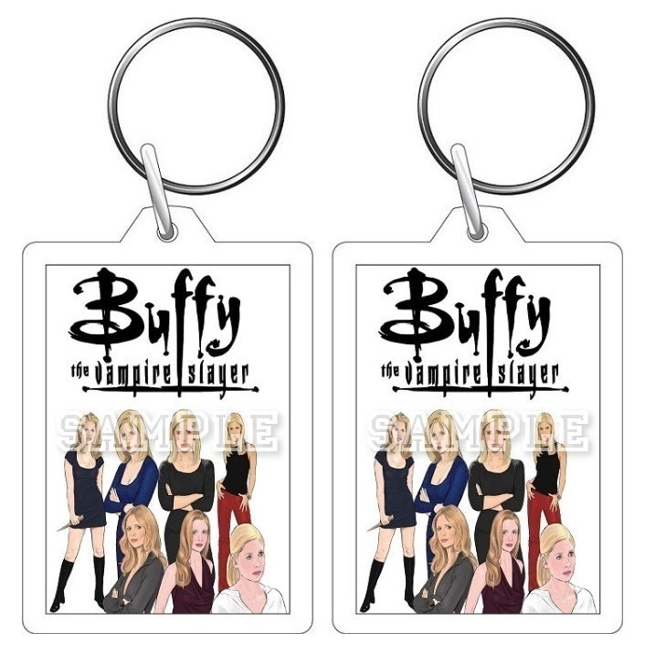 Buffy The Vampire Slayer 90's TV Show Inspired Exclusive Hand Drawn All Seasons Artwork Keyring