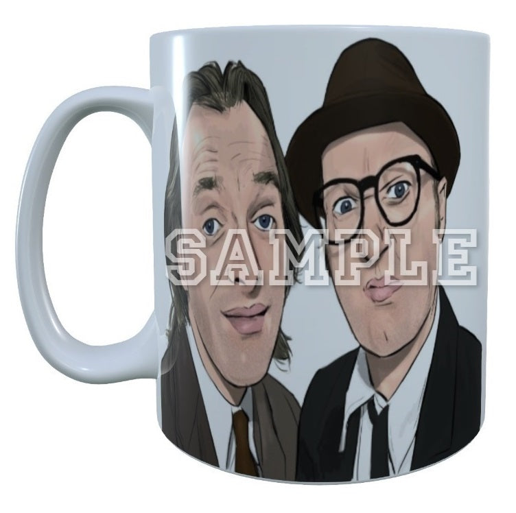Bottom 90's TV Series Inspired Exclusive Hand Drawn Richie And Eddie Artwork Mug