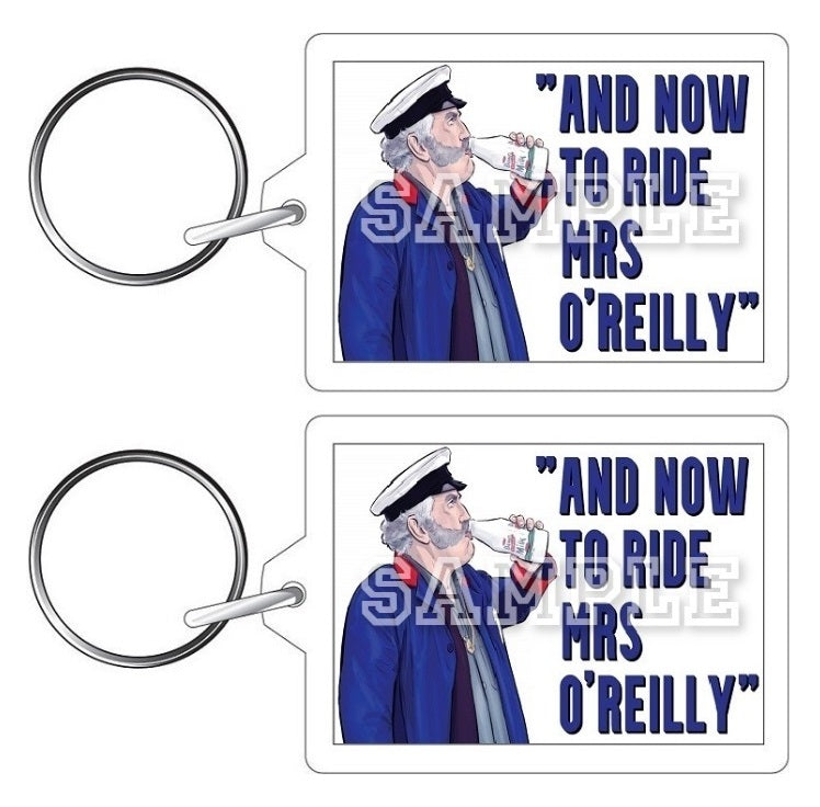 Father Ted 90's TV Series Inspired Exclusive Hand Drawn "And Now To Ride Mrs O'Reilly" Artwork Keyring