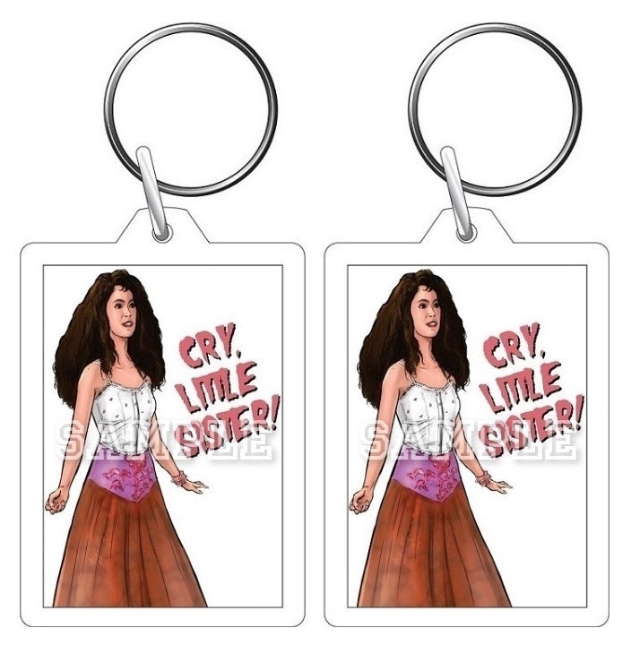 The Lost Boys 80's Movie Inspired Exclusive Hand Drawn Star Cry Little Sister Artwork Keyring