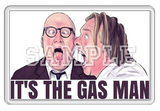 Bottom 90's TV Series It's The Gas Man Artwork Fridge Magnet