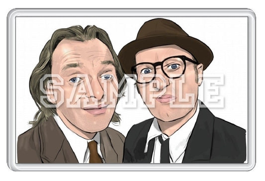 Bottom 90's TV Series Inspired Exclusive Hand Drawn Richie And Eddie Artwork Fridge Magnet
