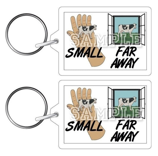 Father Ted 90's TV Series Inspired Exclusive Hand Drawn Small Far Away Artwork Keyring