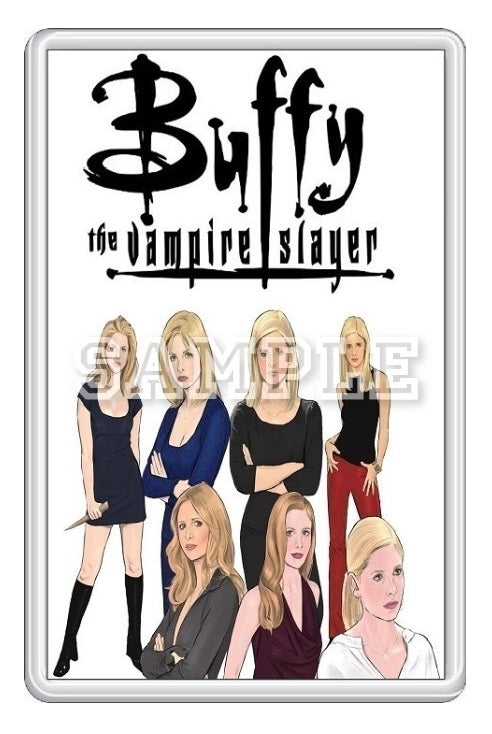 Buffy The Vampire Slayer 90's TV Show Inspired Exclusive Hand Drawn All Seasons Artwork Fridge Magnet