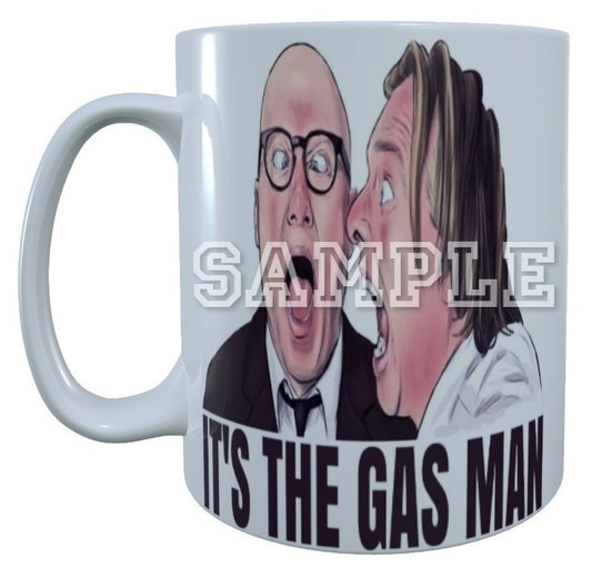 Bottom 90's TV Series It's The Gas Man Artwork Mug