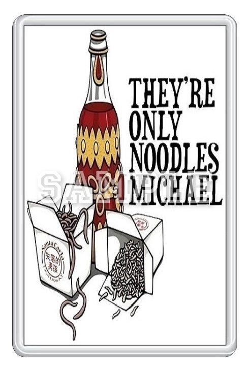 The Lost Boys 80's Movie Inspired Exclusive Hand Drawn They're Only Noodles Michael Artwork Fridge Magnet