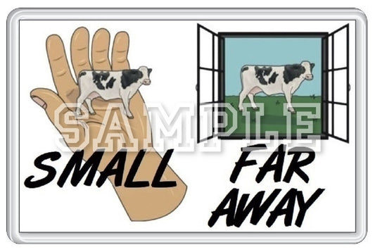 Father Ted 90's TV Series Inspired Exclusive Hand Drawn Small Far Away Artwork Fridge Magnet