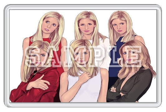 Buffy The Vampire Slayer 90's TV Series Inspired Exclusive Hand Drawn Buffy Summers Artwork Fridge Magnet
