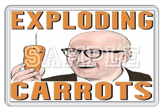 Bottom 90's TV Series Inspired Exclusive Hand Drawn Exploding Carrots Artwork Fridge Magnet
