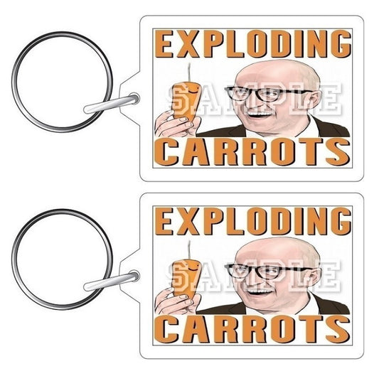 Bottom 90's TV Series Inspired Exclusive Hand Drawn Exploding Carrots Artwork Keyring