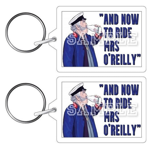 Father Ted 90's TV Series Inspired Exclusive Hand Drawn "And Now To Ride Mrs O'Reilly" Artwork Keyring
