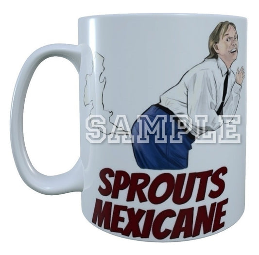 Bottom 90's TV Series Inspired Exclusive Hand Drawn Sprouts Mexicane Artwork Mug