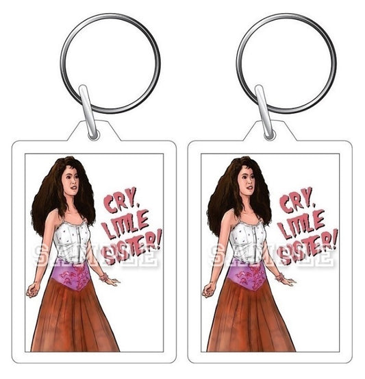 The Lost Boys 80's Movie Inspired Exclusive Hand Drawn Star Cry Little Sister Artwork Keyring